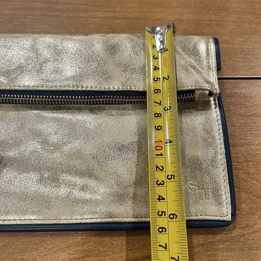 Southern Tide Clutch Womens Zipper Magnetic Gold Metallic Purse Bag Wristlet NWT